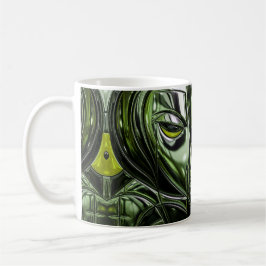 Neon Emerald Metal Face Kaffeetasse