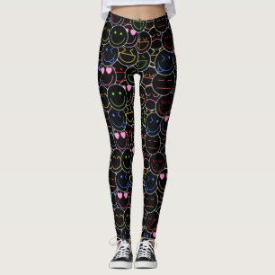 Neon Emoticons Leggings: Retro & Modern Vibes Leggings