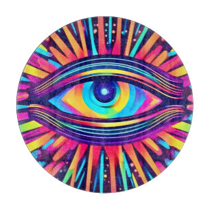 Neon Eye of the Cosmos Schneidebrett