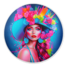 Neon Fantasy Floral Portrait