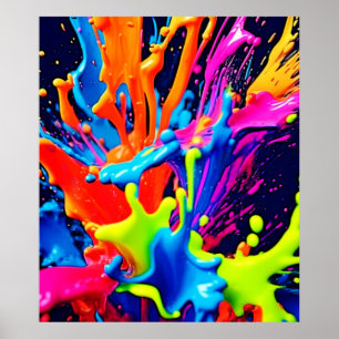 Neon-Farben-Fluid-Explosion Poster