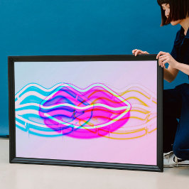 Neon farbenfrohe Wandleuchten | Moderne digitale K Poster