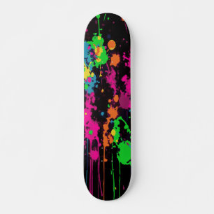 Neon-Farbspritzer-Tropfen abstrakte Street Art Skateboard