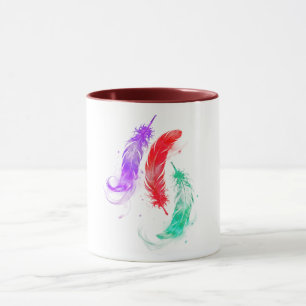 Neon-Feder-Glow-Kaffeetasse Tasse