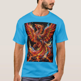Neon-Feuer-Phönix-Mosaikdesign T-Shirt
