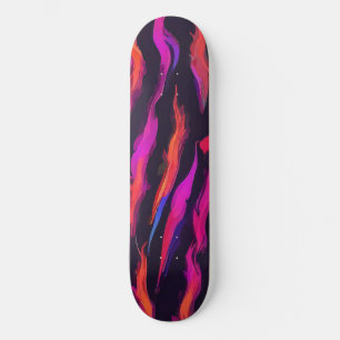 Neon Fire Flame Skateboard