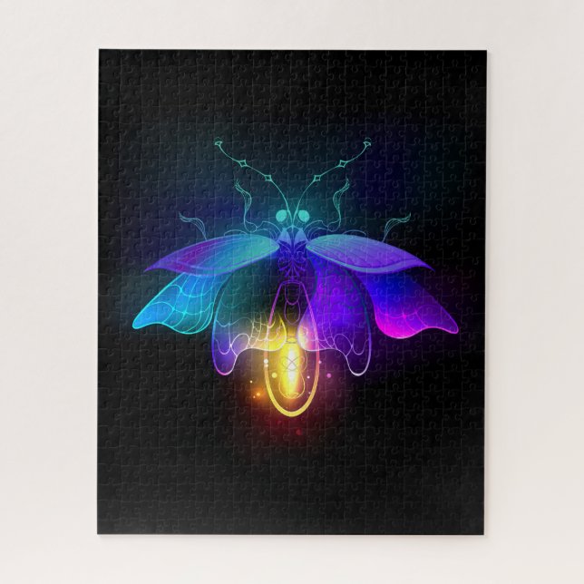 Neon Firefly auf schwarz (Vertikal)