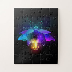 Neon Firefly auf schwarz