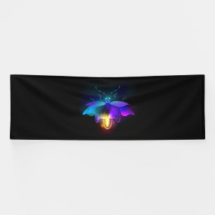 Neon Firefly auf schwarz Banner
