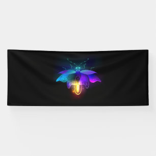Neon Firefly auf schwarz Banner