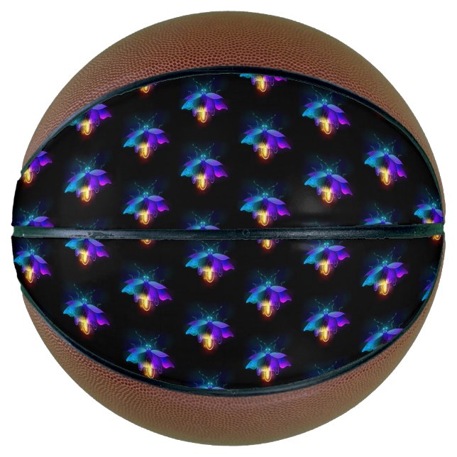 Neon Firefly auf schwarz Basketball (Vorderseite)