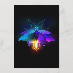 Neon Firefly auf schwarz Begleitkarte