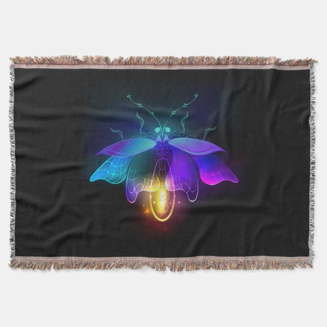 Neon Firefly auf schwarz Decke (Vorderseite)