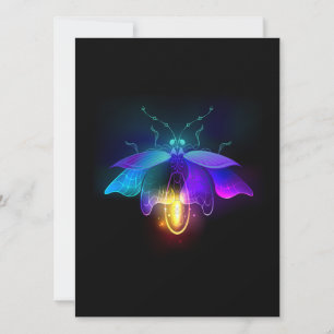 Neon Firefly auf schwarz Einladung