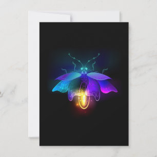 Neon Firefly auf schwarz Einladung