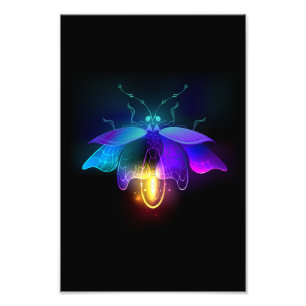 Neon Firefly auf schwarz Fotodruck