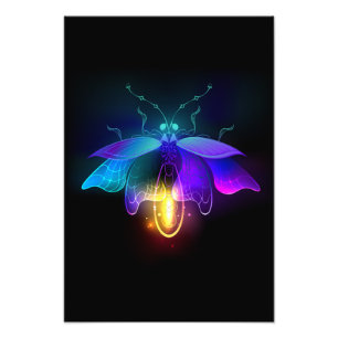 Neon Firefly auf schwarz Fotodruck