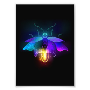 Neon Firefly auf schwarz Fotodruck