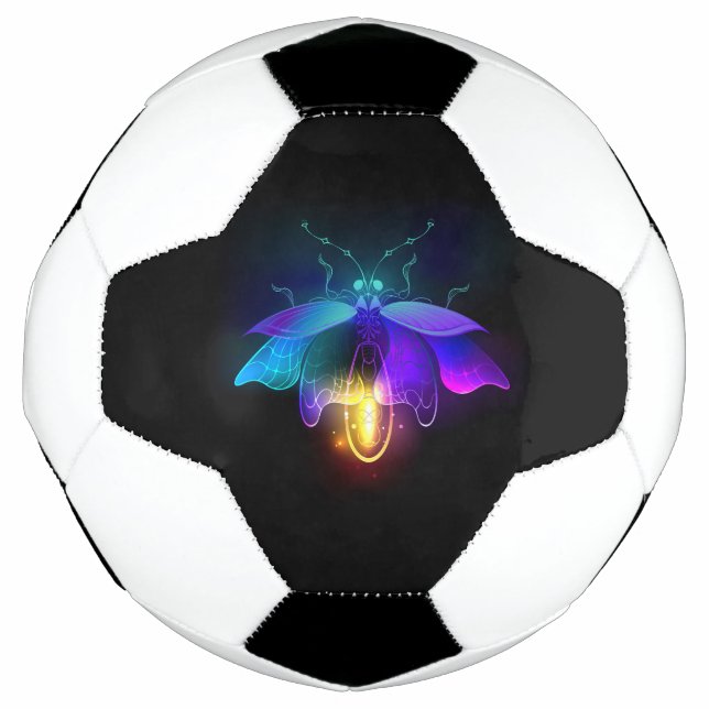 Neon Firefly auf schwarz Fußball (Vorderseite)