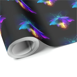 Neon Firefly auf schwarz Geschenkpapier