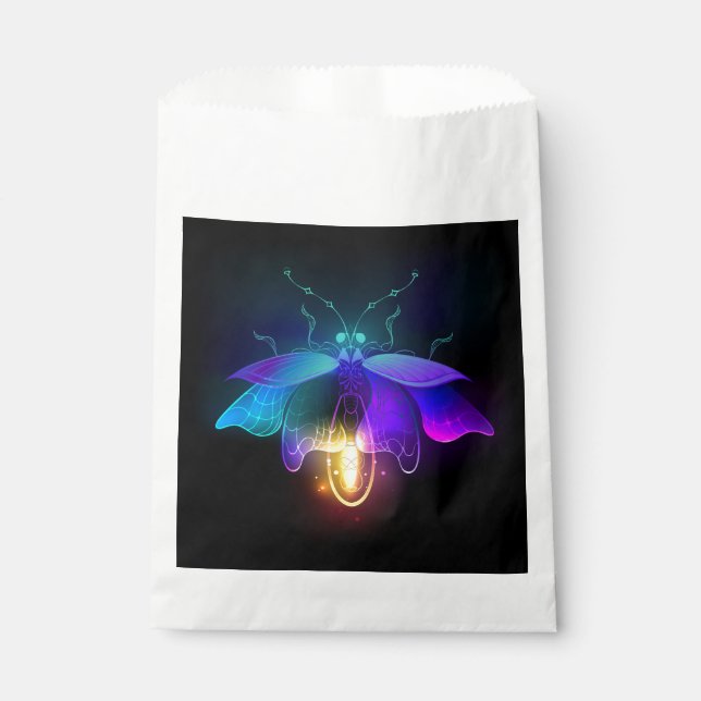 Neon Firefly auf schwarz Geschenktütchen (Vorderseite)