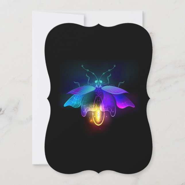 Neon Firefly auf schwarz Karte (Vorderseite)