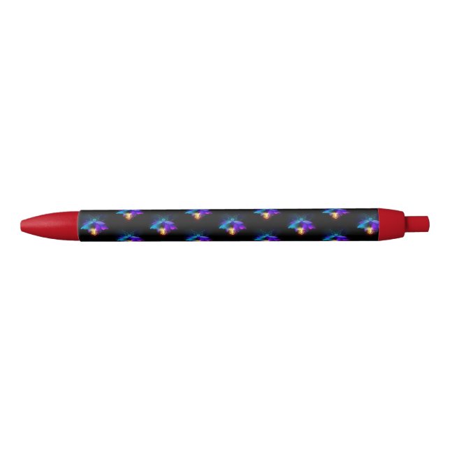 Neon Firefly auf schwarz Kugelschreiber (Vorderseite)