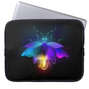 Neon Firefly auf schwarz Laptopschutzhülle