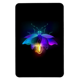 Neon Firefly auf schwarz Magnet