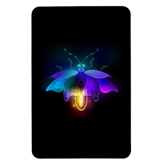 Neon Firefly auf schwarz Magnet (Vertikal)