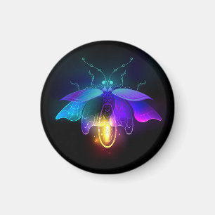 Neon Firefly auf schwarz Magnet