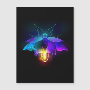 Neon Firefly auf schwarz Magnetkarte
