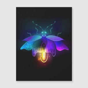 Neon Firefly auf schwarz Magnetkarte