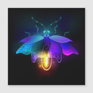 Neon Firefly auf schwarz Magnetkarte