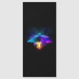 Neon Firefly auf schwarz Magnetkarte