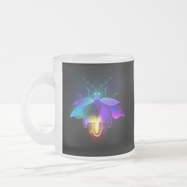 Neon Firefly auf schwarz Mattglastasse (Links)