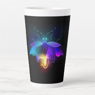 Neon Firefly auf schwarz Milchtasse