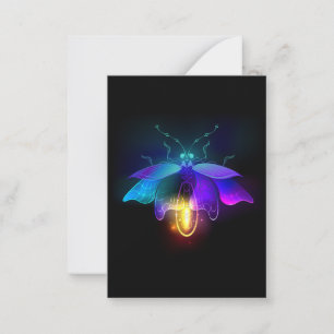 Neon Firefly auf schwarz Mitteilungskarte
