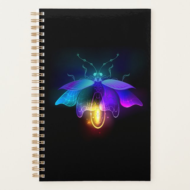 Neon Firefly auf schwarz Planer (Vorderseite)