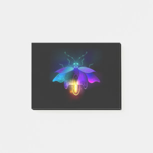 Neon Firefly auf schwarz Post-it Klebezettel