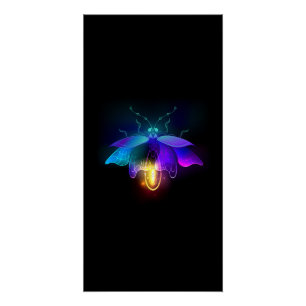 Neon Firefly auf schwarz Poster