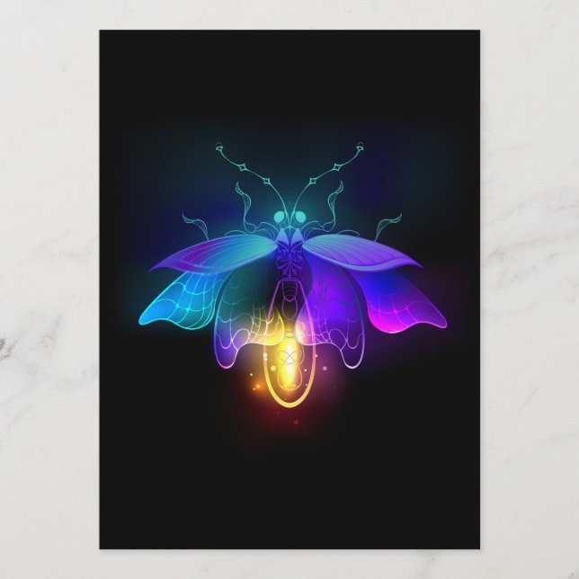 Neon Firefly auf schwarz Programm (Vorderseite)