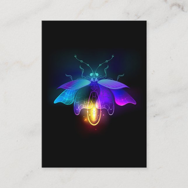 Neon Firefly auf schwarz Rabattkarte (Vorderseite)