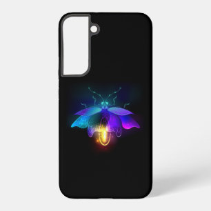 Neon Firefly auf schwarz Samsung Galaxy Hülle