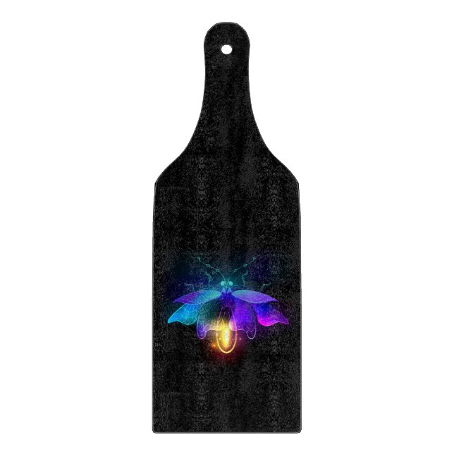 Neon Firefly auf schwarz Schneidebrett (Vorderseite)