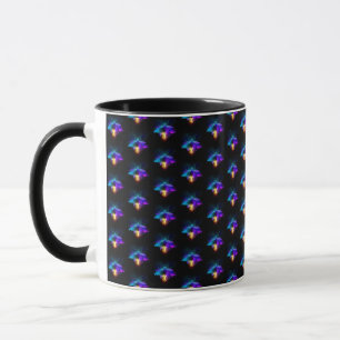 Neon Firefly auf schwarz Tasse