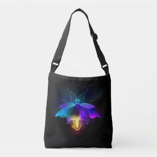 Neon Firefly auf schwarz Tragetaschen Mit Langen Trägern