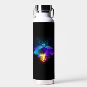 Neon Firefly auf schwarz Trinkflasche