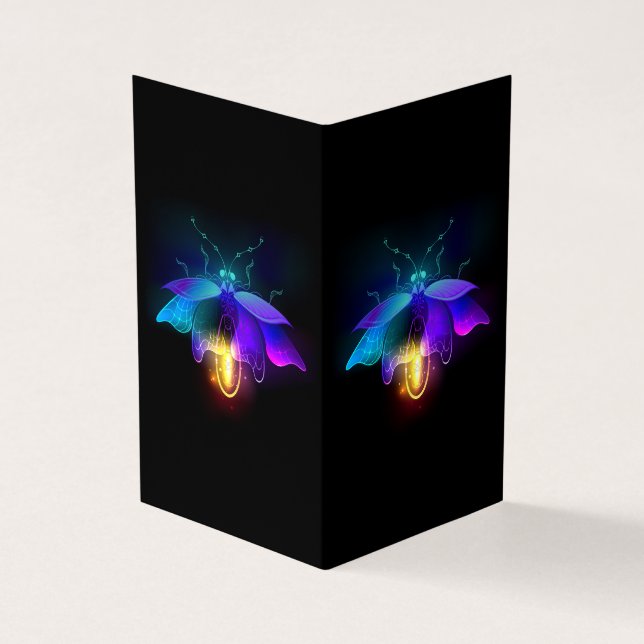Neon Firefly auf schwarz Visitenkarten (Vorderseite)
