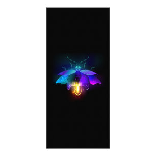 Neon Firefly auf schwarz Werbekarte
